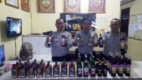 Gelar Operasi Pekat, Polisi Amankan Miras di Pangkalan Kuras, Hasilnya...