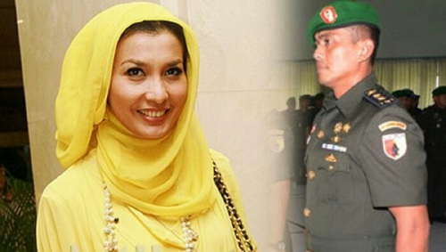 Hasil gambar untuk Arzetti Bilbina dan Letnan Kolonel Kavaleri Rizki Indra Wijaya berduaan